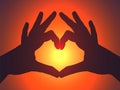 Hands making a heart symbol.  Vector illustration Royalty Free Stock Photo