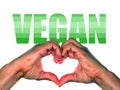 Hands making heart for vegan or veganism lifestyle Royalty Free Stock Photo