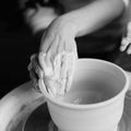 Hands making pottery Royalty Free Stock Photo