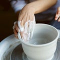 Hands making pottery Royalty Free Stock Photo