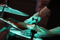 Hands of a male musician playing drums Royalty Free Stock Photo