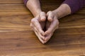 The hands of a male with Psoriatic Arthritis