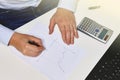 Hands of a man drawing business chart Royalty Free Stock Photo