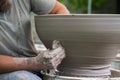 Hands of a man making a clay vase Royalty Free Stock Photo