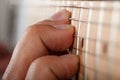 Hands of man playing electric guitar Royalty Free Stock Photo