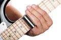 Hands of man playing electric guitar Royalty Free Stock Photo