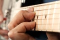 Hands of man playing electric guitar Royalty Free Stock Photo