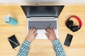 Hands of a man typing on the computer keyboard Royalty Free Stock Photo