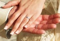 Manos de casado novios anillos de boda 