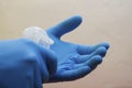 Hands medical gloves spray alcohol antiseptic - protection quarantine, coronavirus, covid19