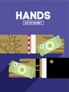 Hands with money