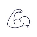 Hands muscular design vector, Fitness equipment icon concept, Creative Gym Symbol, Illustration Royalty Free Stock Photo