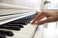 The hands of a musician playing the piano closeup Royalty Free Stock Photo