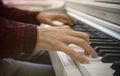 The hands of a musician playing the piano closeup Royalty Free Stock Photo