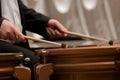 Hands musician playing timpani Royalty Free Stock Photo