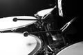 Hands musician playing the timpani closeup Royalty Free Stock Photo