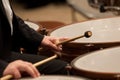 Hands musician playing timpani Royalty Free Stock Photo