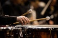 Hands musician playing the timpani