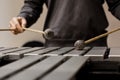 Hands musician playing the vibraphone Royalty Free Stock Photo