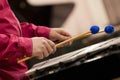 Hands musician playing the vibraphone Royalty Free Stock Photo