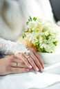 Hands of newlyweds