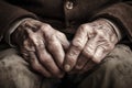 Hands old man. Generate Ai Royalty Free Stock Photo