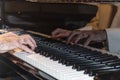 elder hands of a piano player Royalty Free Stock Photo