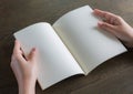 Hands open book Royalty Free Stock Photo