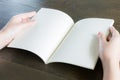 Hands open book Royalty Free Stock Photo