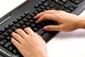 Hands over keyboard Royalty Free Stock Photo