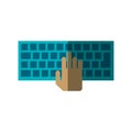 hands over keyboard device design Royalty Free Stock Photo