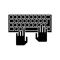 hands over keyboard device design Royalty Free Stock Photo