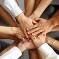 hands overlapping to show teamwork Royalty Free Stock Photo