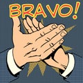 Hands palm applause success text Bravo