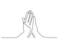 Hands palms together praying Royalty Free Stock Photo