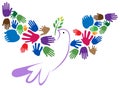 Hands peace bird Royalty Free Stock Photo