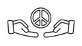 Hands with Peace Symbol: Harmony and Unity, Flat Vector Design, vector design Generative AI Royalty Free Stock Photo
