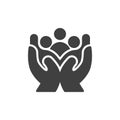 Hands with people together vector icon Royalty Free Stock Photo