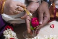hands performing pooja Royalty Free Stock Photo