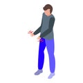 Hands person convulsions icon isometric vector. First aid