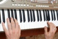 Hands pianist and piano player Royalty Free Stock Photo