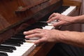 Hands pianist playing classical piano