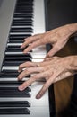 Hands pianist playing Royalty Free Stock Photo
