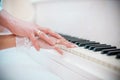 The hands of a piano playing Royalty Free Stock Photo