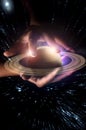 Hands Planet Saturn Royalty Free Stock Photo