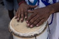 Hands playing atabaque. African music