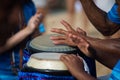 Hands playing atabaque. musical rhythm. African music