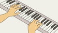 Hands Playing Musical Keyboard Instrument Vector, vector design Generative AI Royalty Free Stock Photo