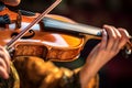 Hands playing violin. Generate Ai Royalty Free Stock Photo