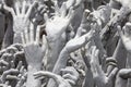 Hands Pleading for Help at Wat Rong Khun Royalty Free Stock Photo
